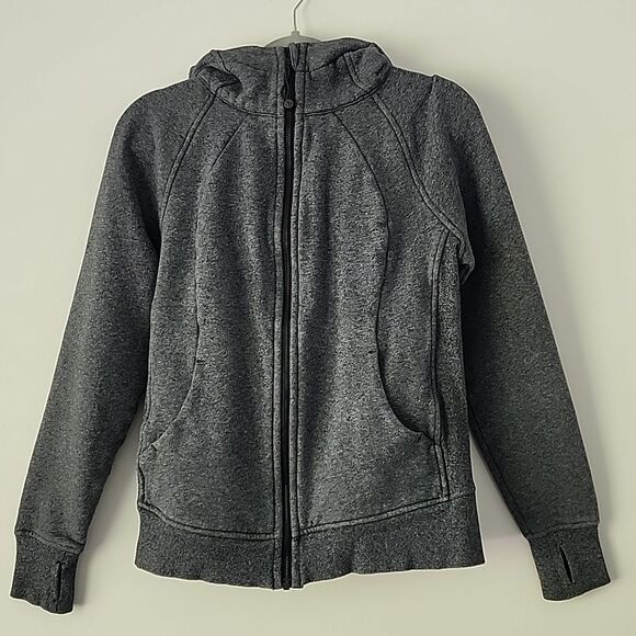 Lululemon Heathered Gray Scuba Full-Zip Hoodie sz 8 - Picture 9 of 9